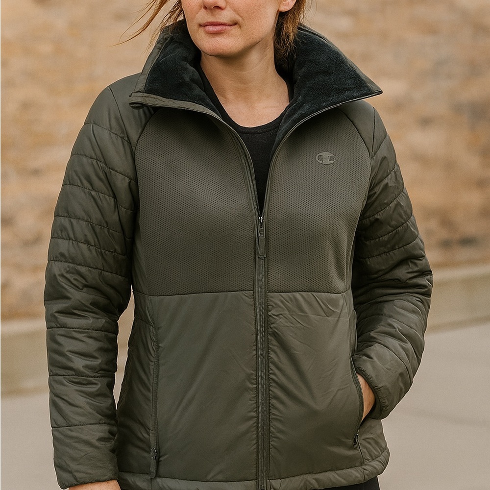 Champion Women's Dark Green Puffer Jacket